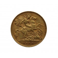 1909 Edward VII Gold Half Sovereign Coin