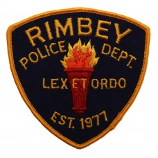 Canadian Rimbey Police Dept. Cloth Patch Badge