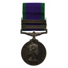 Campaign Service Medal (Clasps - Borneo, Malay Peninsula) - T.R.A. Giles, E.R.A.2., Royal Navy