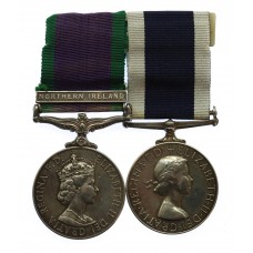 Campaign Service Medal (Clasp - Northern Ireland) and Royal Naval Long Service & Good Conduct Medal - C.I. Radband, POSA. Royal Navy