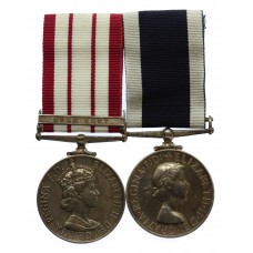 Naval General Service Medal (Clasp - Near East) and RN Long Service & Good Conduct Medal Pair - R.W. Smith, O.E.A.(O).I., Royal Navy, HMS Plymouth