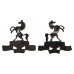 Pair of Queen's Own Buffs, Royal Kent Regiment Anodised (Staybrite) Collar Badges