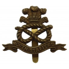 North Staffordshire Regiment WW1 All Brass Economy Cap Badge
