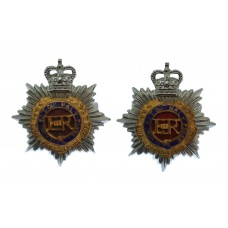 Pair of Royal Army Service Corps (R.A.S.C.) Officer's Collar Badges - Queen's Crown