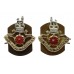 Pair of Loyal Regiment Anodised (Staybrite) Collar Badges - Queen's Crown