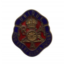 Royal Artillery Association (R.A.A.) Enamelled Lapel Badge - King's Crown