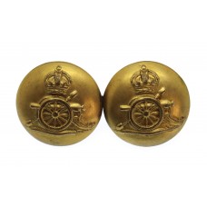 Royal Artillery (R.A.) Button Sweetheart Brooch - King's Crown