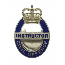 Civil Defence Instructor Enamelled Lapel Badge - Queen's Crown