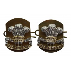 Pair of Pembroke Yeomanry Anodised (Staybrite) Collar Badges 