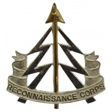 WW2 Reconnaissance Corps Officer's Silvered & Gilt Cap Badge