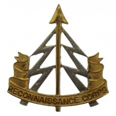 WW2 Reconnaissance Corps Officer's Silvered & Gilt Cap Badge