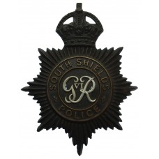 George VI South Shields Police Black Helmet Plate