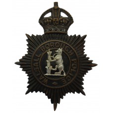 Walsall Borough Police Night Helmet Plate - King's Crown