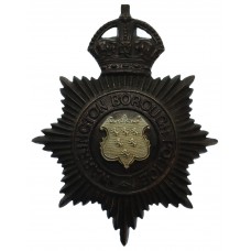 Warrington Borough Police Night Helmet Plate - King's Crown