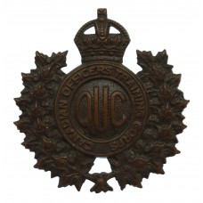 Canadian Queen's University C.O.T.C. Cap Badge - King's Crown