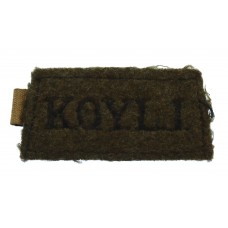King's Own Yorkshire Light Infantry (K.O.Y.L.I.) Cloth Slip On Shoulder Title