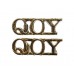 Pair of Queen's Own Yeomanry (Q.O.Y.) Anodised (Staybrite) Shoulder Titles