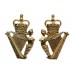 Pair of Ulster Defence Regiment (U.D.R.) Anodised (Staybrite) Collar Badges