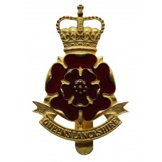 Queen's Lancashire Regiment Enamelled Cap Badge - Queen's Crown