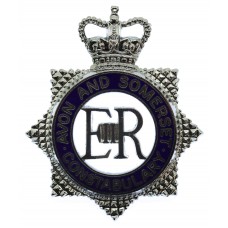 Avon & Somerset Constabulary Senior Officer's Enamelled Cap Badge - Queen's Crown