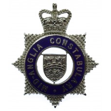 Mid-Anglia Constabulary Senior Officer's Enamelled Cap Badge - Queen's Crown