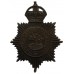 Worcestershire Constabulary (Worcestershire Police) Blackened Brass Helmet Plate - King's Crown