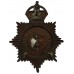 Worcestershire Constabulary (Worcestershire Police) Blackened Brass Helmet Plate - King's Crown