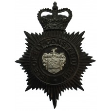 Isle of Ely Constabulary Black Helmet Plate - Queen's Crown