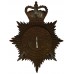 Isle of Ely Constabulary Black Helmet Plate - Queen's Crown