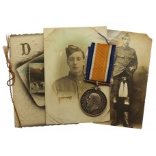 WW1 British War Medal - Pte. S.M. Downs, 7th Bn. Cameron Highlanders - K.I.A. 27/3/18