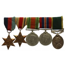 WW2 and Territorial Efficiency Medal Group of Five - Pte. W. Williams, South Lancashire Regiment