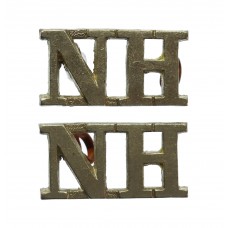 Pair of Northumberland Hussars (N.H.) Shoulder Titles