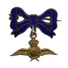 Royal Air Force (R.A.F.) 9ct Gold on Silver & Enamel Bow Suspension Sweetheart Brooch