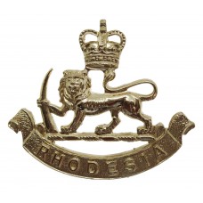 Rhodesia & Nyasaland Staff Corps Anodised (Staybrite) Cap Badge - Queen's Crown