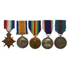 WW1 1914-15 Star, British War Medal, Victory Medal, Royal Fleet Reserve LS&GC and Delhi Durbar 1911 Medal Group of Five - Gnr. H.B. Bramley, Royal Marine Artillery & Royal Fleet Reserve