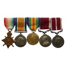 WW1 1914-15 Star, British War Medal, Victory Medal, LS&GC and