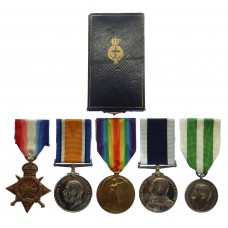 WW1 Long Service & Messina Earthquake Medal Group of Five - C.E.R.A. 1Cl. A. Chapman, Royal Navy