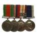 WW2 Defence Medal, War Medal, Naval General Service Medal (Clasps - Malaya, Near East) and RN LS&GC Medal Group of Four - Ldg. Tel. A.C.P. Davis, Royal Navy