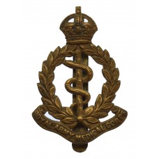 Royal Army Medical Corps (R.A.M.C.) Brass Cap Badge - King's Crow