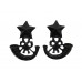 Pair of Cameronians (Scottish Rifles) Blackened Collar Badges