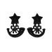 Pair of Cameronians (Scottish Rifles) Blackened Collar Badges