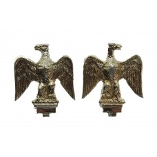 Pair of Essex Regiment Anodised (Staybrite) Collar Badges 