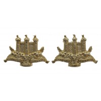 Pair of King's Own Scottish Borderers (K.O.S.B.) Anodised (Staybrite) Collar Badges