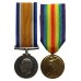 WW1 British War & Victory Medal Pair - Pte. J. Robinson, Machine Gun Corps - Accidentally Wounded
