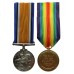 WW1 British War & Victory Medal Pair - Pte. J. Robinson, Machine Gun Corps - Accidentally Wounded