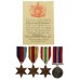 WW2 HMS Intrepid Casualty Medal Group of Four with Condolence Slip - Midshipman David Le Mesurier Granet, Royal Navy - K.I.A. - 26/9/43