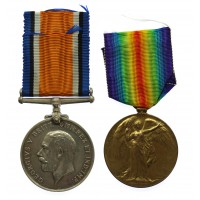 WW1 British War & Victory Medal Pair - Pte. A. Young, King's Own Scottish Borderers