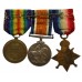 WW1 1914 Mons Star and Bar Medal Trio - Pte. J. Darton, 11th Hussars - Accidentally Wounded
