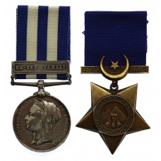 Egypt Medal (Clasp - El-Teb-Tamaai) and Khedives Star 1884 Medal 