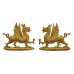 Pair of Welsh Regiment Officer's Gilt Collar Badges